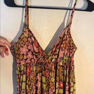 Y2K vintage brown floral maxi dress